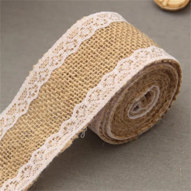 Gift Box Decor Lace Jute Ribbon Hemp Rope Burlap Roll Wedding Party Supplies Y