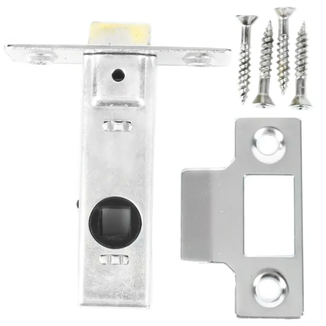 TUBULAR MORTICE DOOR LATCH 64mm Or 75mm BRASS Or CHROME Nickel Lock Turn Handle