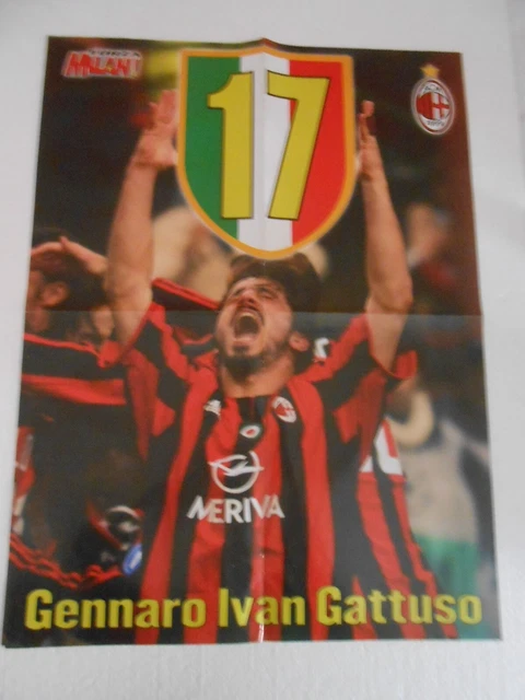 poster-GATTUSO MILAN A.C.-cm.39x53 OTTIME CONDIZIONI