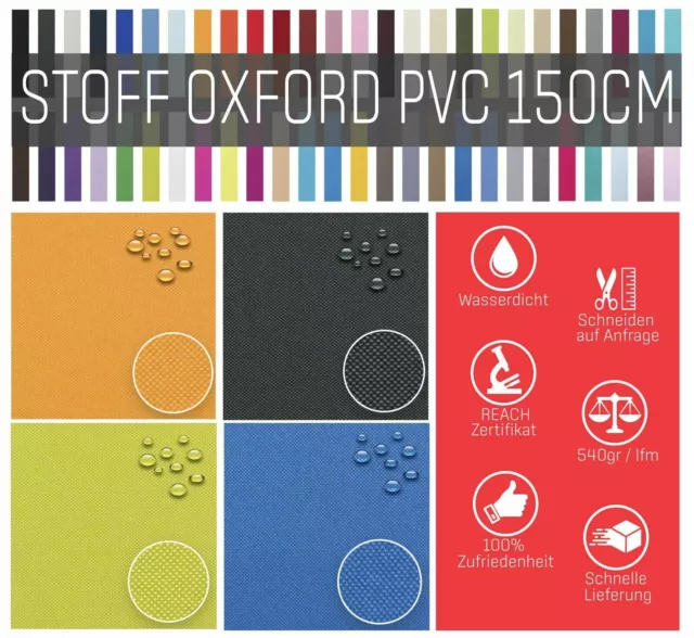 Polyester Stoff OUTDOOR wasserdicht OXFORD PVC 600D Polsterstoff 160cm Bezugs...