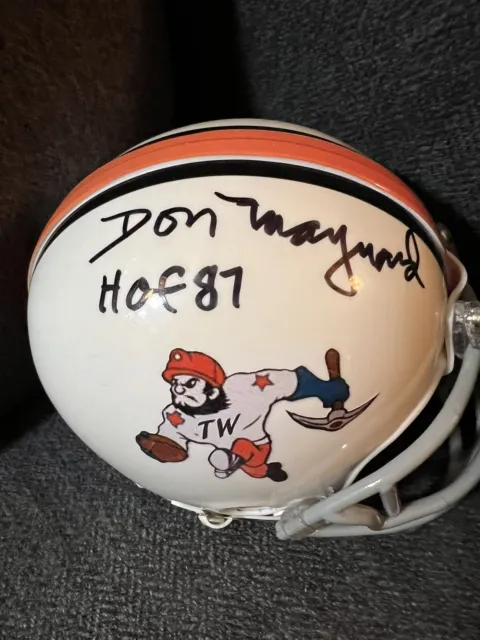 Don Maynard Texas Western Mini Helmet With HOF Inscription