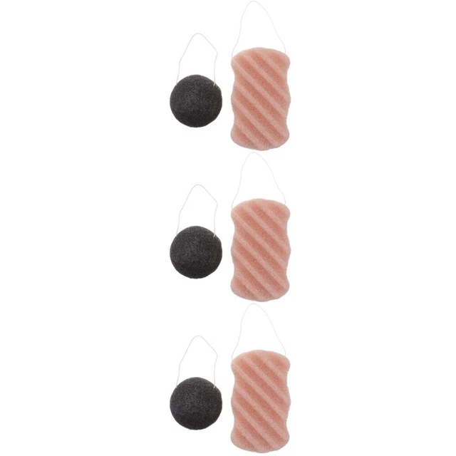 6 Pcs Se Laver le visage Kit pour Femmes Corps Éponges Laveurs