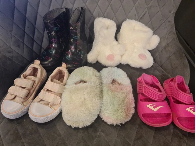 Girls wellies bunny pumps slippers holidays Shoes Sandals Bundle Size 4 next day