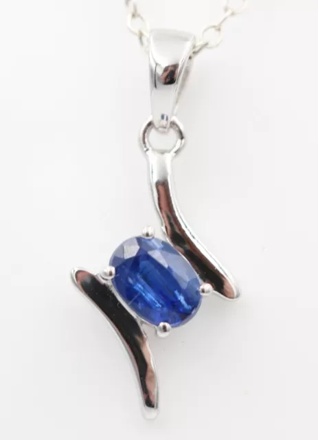 0,72 Carat Bleu Cyanite Pendentif 925 Argent Collier Chaîne Kyanitanhänger 2