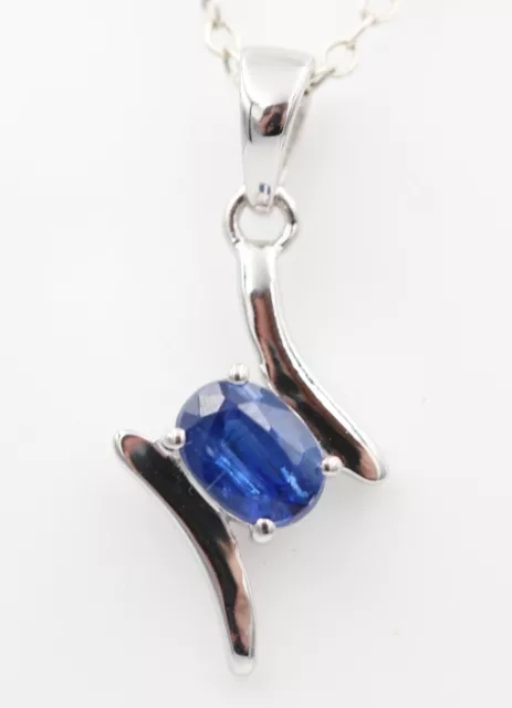 Colgante de cianita azul de 0,72 quilates collar de plata 925 cadena colgante de cianita 2