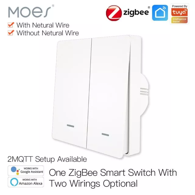 MOES Tuya ZigBee Smart interrupteur lumineux bouton-poussoir mur Google/Alexa 2