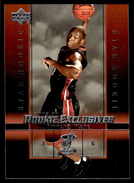 2003-04 UPPER DECK Rookie Exclusives Dwyane Wade Rookie Miami Heat #5 ...