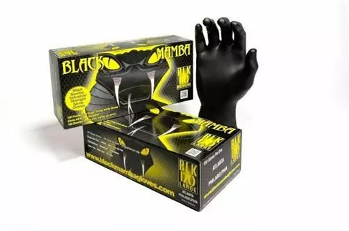 Case of 10 - BLK-120 Black Mamba Large Nitrile Glove , 100 Per Box