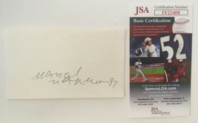 Marcel Marceau Signed Autographed 3x5 Card JSA Certified Actor Mime Artist