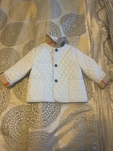 Burberry Infant Baby Girls Boys Blue Quilted Colin Jacket Parka Size 6M