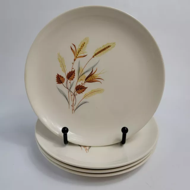 Taylor Smith Taylor Autumn Harvest Ever Yours Bread Plates Gold Wheat Pattern