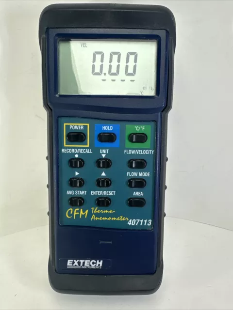 Extech CFM Thermo-Anemometer Model 407113 (Meter Only, No Probe)