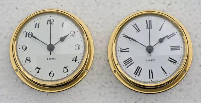 Brass Ships Clock Marine Style 70mm Clock with choice of Arabic or Roman Numeral