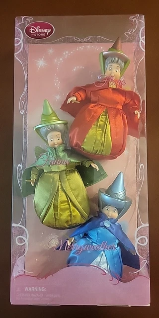 disney-store-sleeping-beauty-fairy-godmother-doll-set-flora-fauna