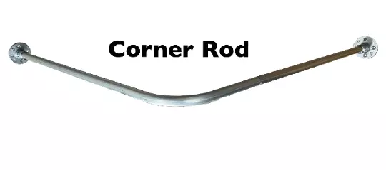 L-shaped corner 36x36 rod for shower, curtain & changing room.  Commercial duty.