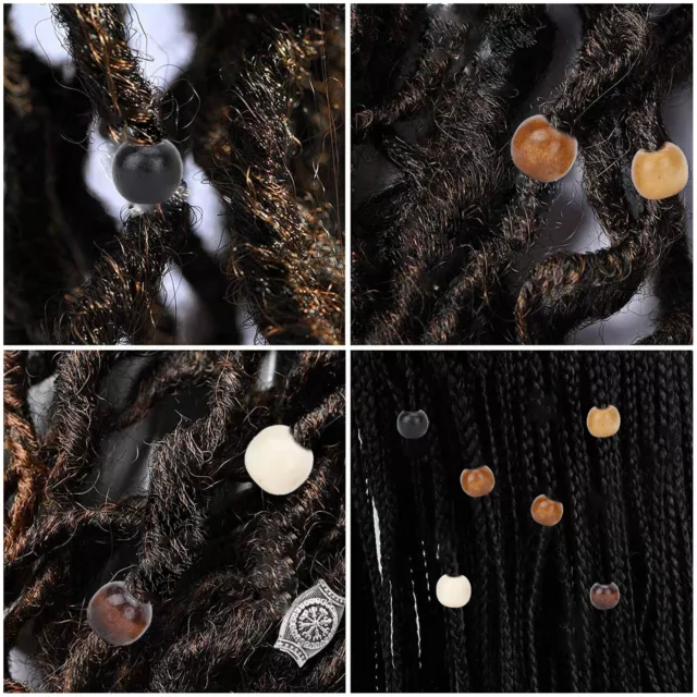 50pc Wooden Beard Bead DIY Elegant Dreadlocks Beads Pendant For Hair Braide SB3