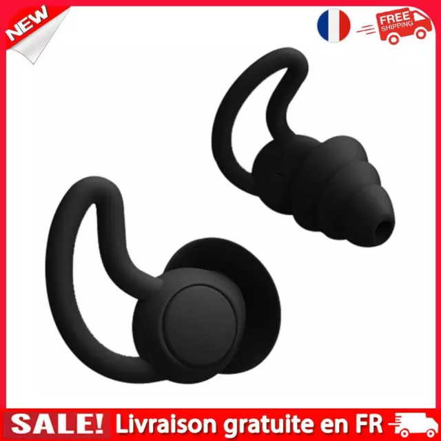 Silicone Ear Plugs Sound Insulation Anti Noise Sleeping Earplugs (Black)