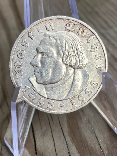 J352 2 Reichsmark 1933 E Martin Luther  Silbermünze Gedenkmünzen vz