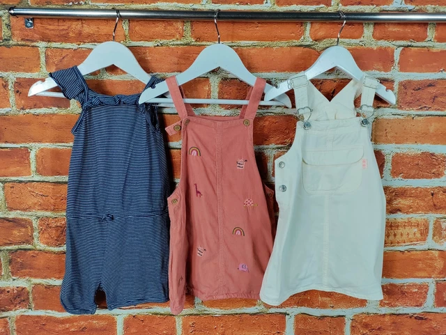 Pacchetto Bambina Età 18-24 Mesi Next M&S Mothercare Abito Tuta Da Gioco Denim 92Cm