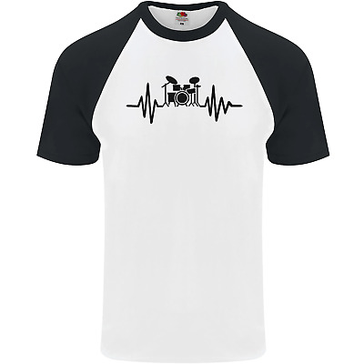 DRUM KIT Pulse ECG Batterista Tamburo Da Uomo S/S T-shirt Da Baseball