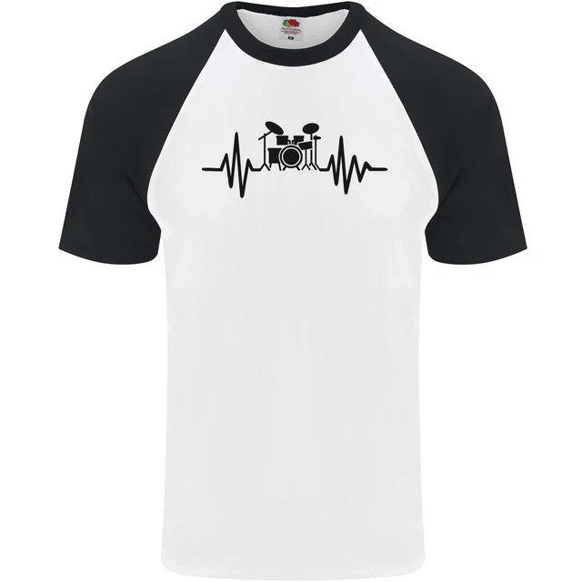 Tamburo Kit Pulse ECG Batteria Batteria Tamburo Uomo S/S Maglietta Baseball
