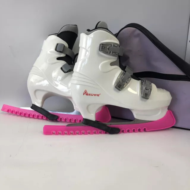 Freesport Ladies White Ice Skates Figure Skating Size UK 6 VGC With Bag