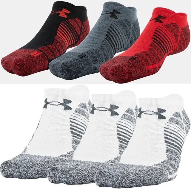 NWT Under Armour Elevated Cushioned No Show Socks 3-Pack 1377413