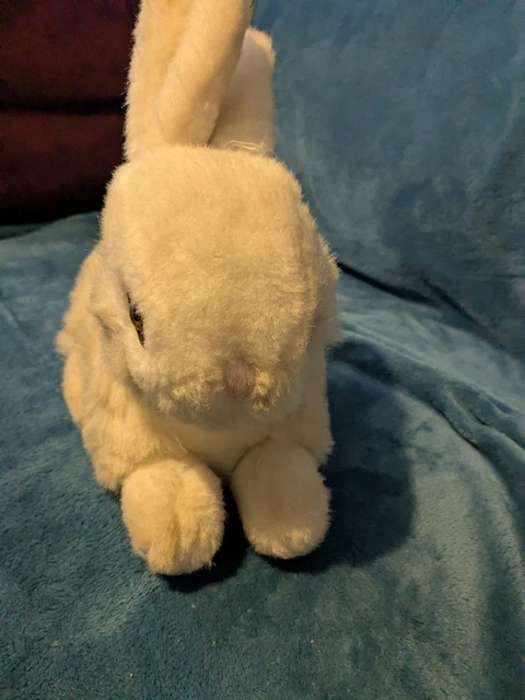 VINTAGE PLUSH RABBIT with a Beautiful Pink Embroidered Nose 11