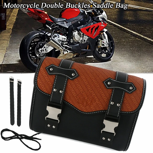 Motorcycle PU Pouch Panniers Black Side Saddle Bag Saddlebags Tool For Harley