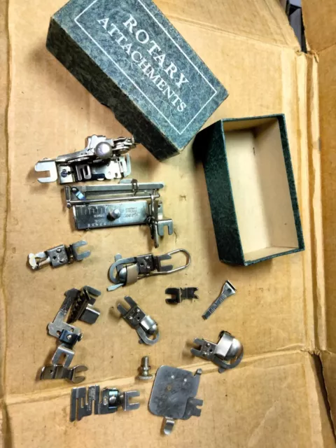 GREIST Rotary Sewing Machine Attachments & Accessories Original Box Lot Vintage 2