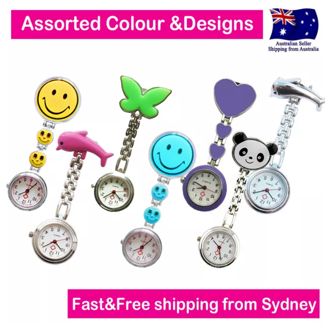 Nurse Watches Assorted Designs Chrome Pendant Pocket Watch for Nurse Pouch Bag