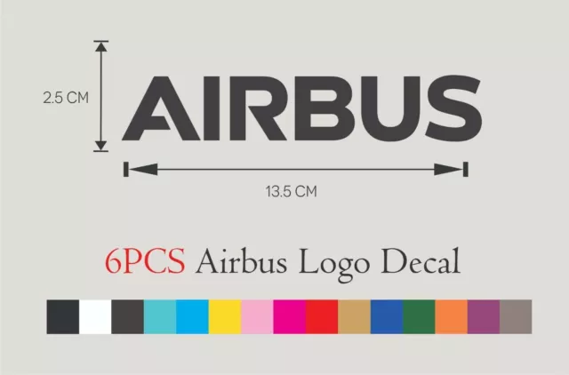 6 PCS Airbus Brand Logo Badge Vinyl Decal Sticker