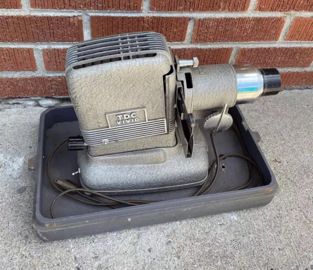Vintage TDC Vivid Model D Selectron Slide Film Projector & Carrying Case