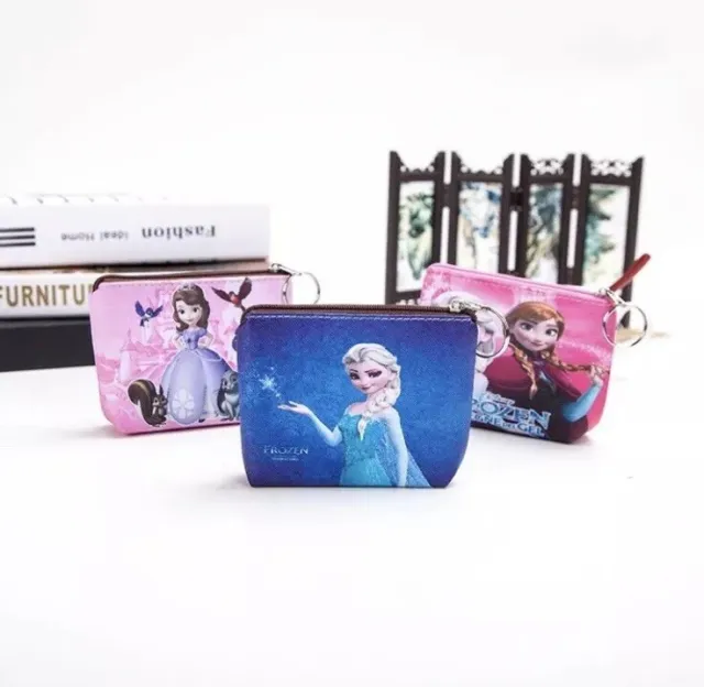 Disney Frozen Anna or Elsa and Mickey or Minnie Zip Purse-Childrens Pocket Money