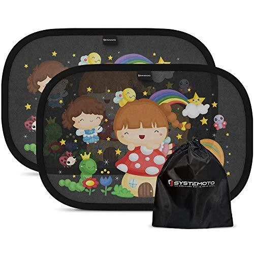 Systemoto Lot de 2 pare-soleil de voiture pour bébé avec protection UV certif...