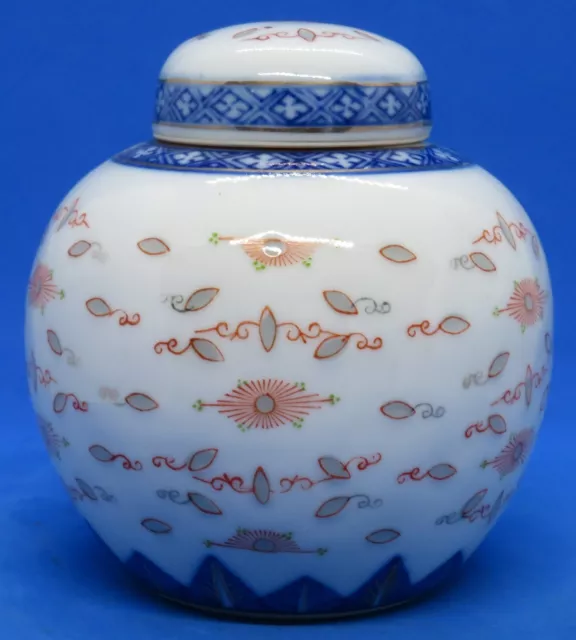 Chinese export blue & white vintage Victorian oriental antique ginger jar vase 2