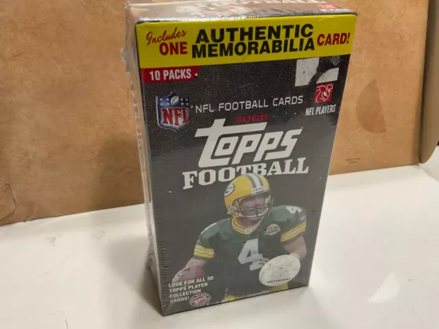 Tops 2008 sealed NFL Football 10-8Card Packs w/1Authentic Memorabilia Card