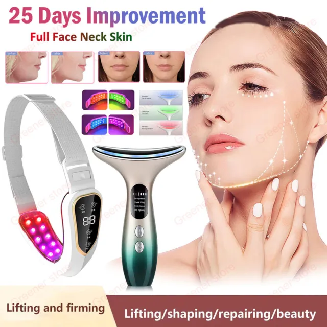 Facial Neck Lifting Firming LED Photon Therapy Face Slimming Massager V-Face Pro