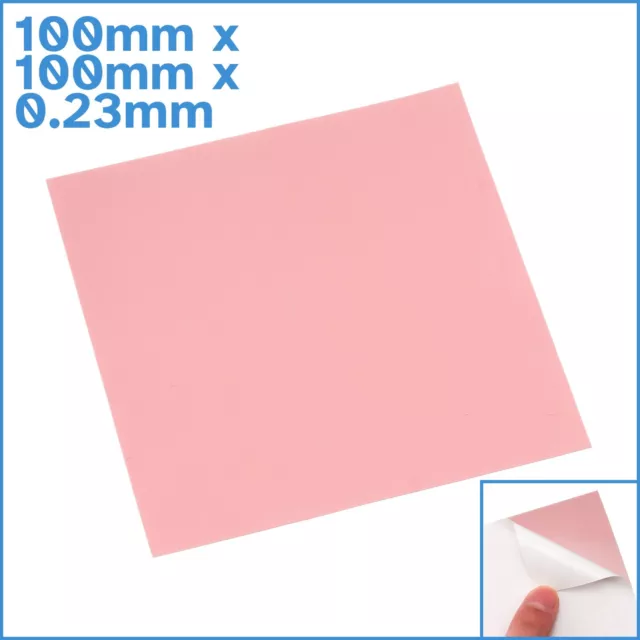 100mm x 100mm x 0.23mm Silicone Based Thermal Interface Sheet Self Adhesive Tape