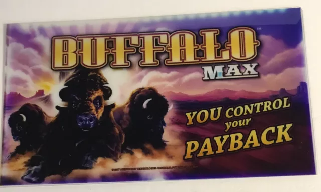 Aristocrat Slot Machine Plexiglas Topper Insert BUFFALO MAX, 2017