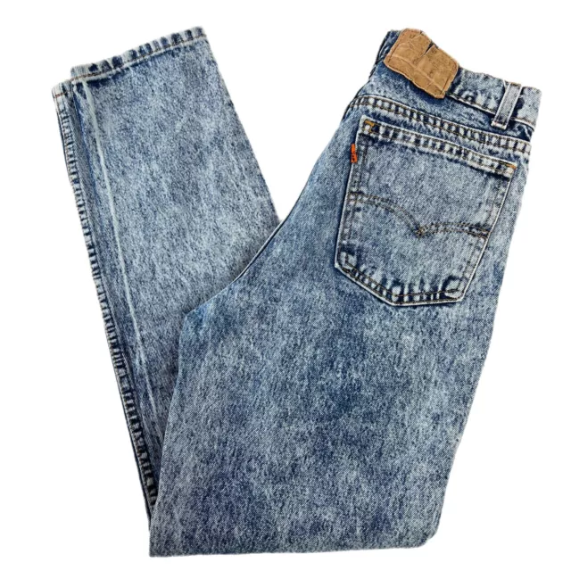 Vintage Levi's Orange Tab Acid Wash Denim Tapered Jeans Size 30x30