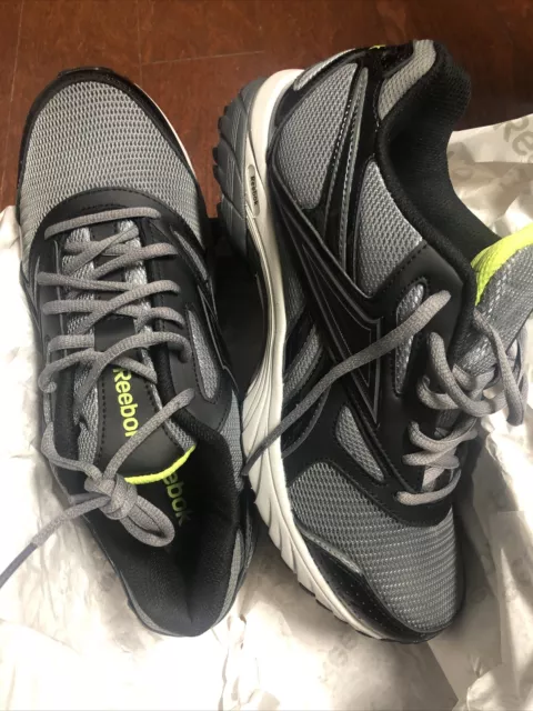 Mens Reebok Doublehall Sz 8.5 Black Grey Athletic Running Shoes Sneakers J94591
