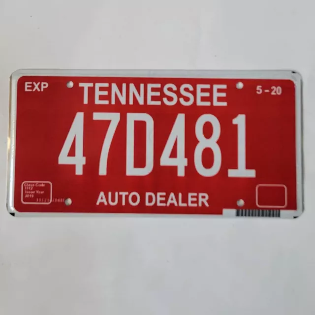 2020 TENNESSEE Auto Dealer License Plate 🔥FREE SHIPPING🔥 ~ MINT ~ 47D481