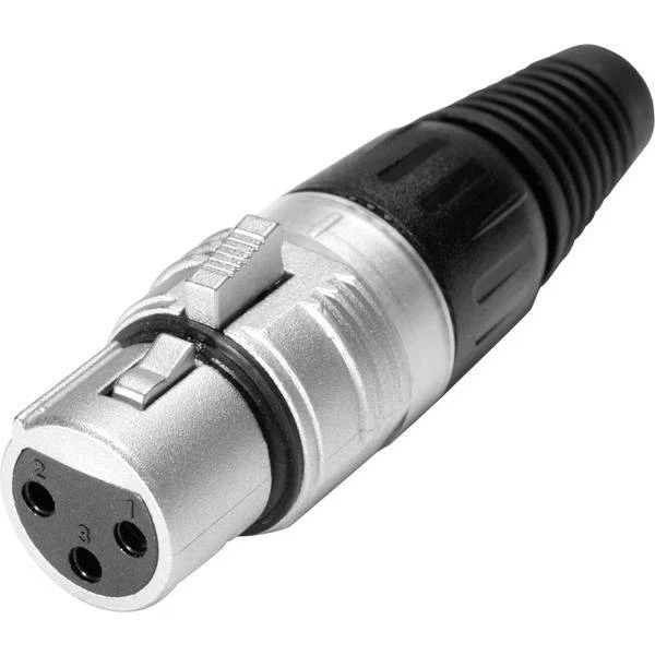 Hicon hi-x3cf connettore xlr presa dritta poli 3 argento nero 1 pz