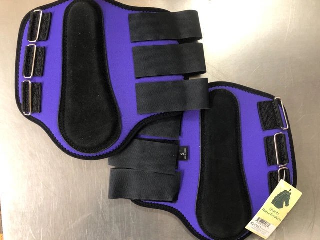 Purple Splint Boot Horse and Pony Leg Shin Guard Protector - Small w Black Patch Purple Splint Boot Horse and Pony Leg Shin Guard Protector - Small w Black Patch