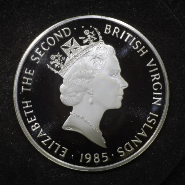 SILVER WORLD PROOF COIN - 1985 British Virgin Islands 20 Dollars - .925 Sterling