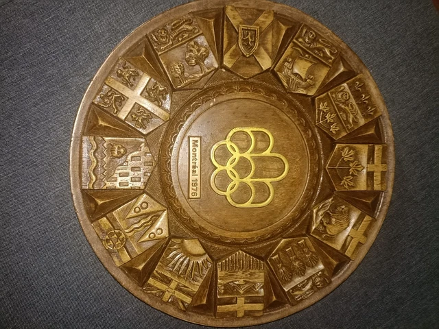 Sac De Voyage Vintage Jeux Olympiques Montréal 1976 - Vinyle Bleu, Occasion Propre