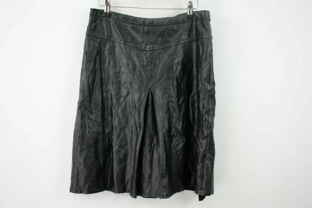 Black leather online skirt size 8
