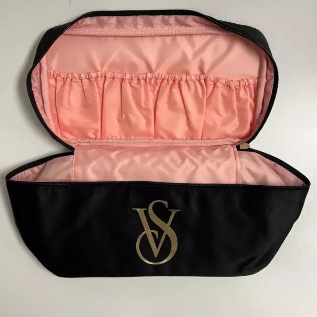 Victoria Secret Black Travel Panty and Bra Carry Satin Case Bag