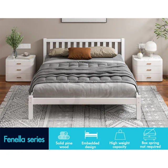 ALFORDSON Bed Frame Queen Double King Single Size Wooden Mattress Base Fenella 2